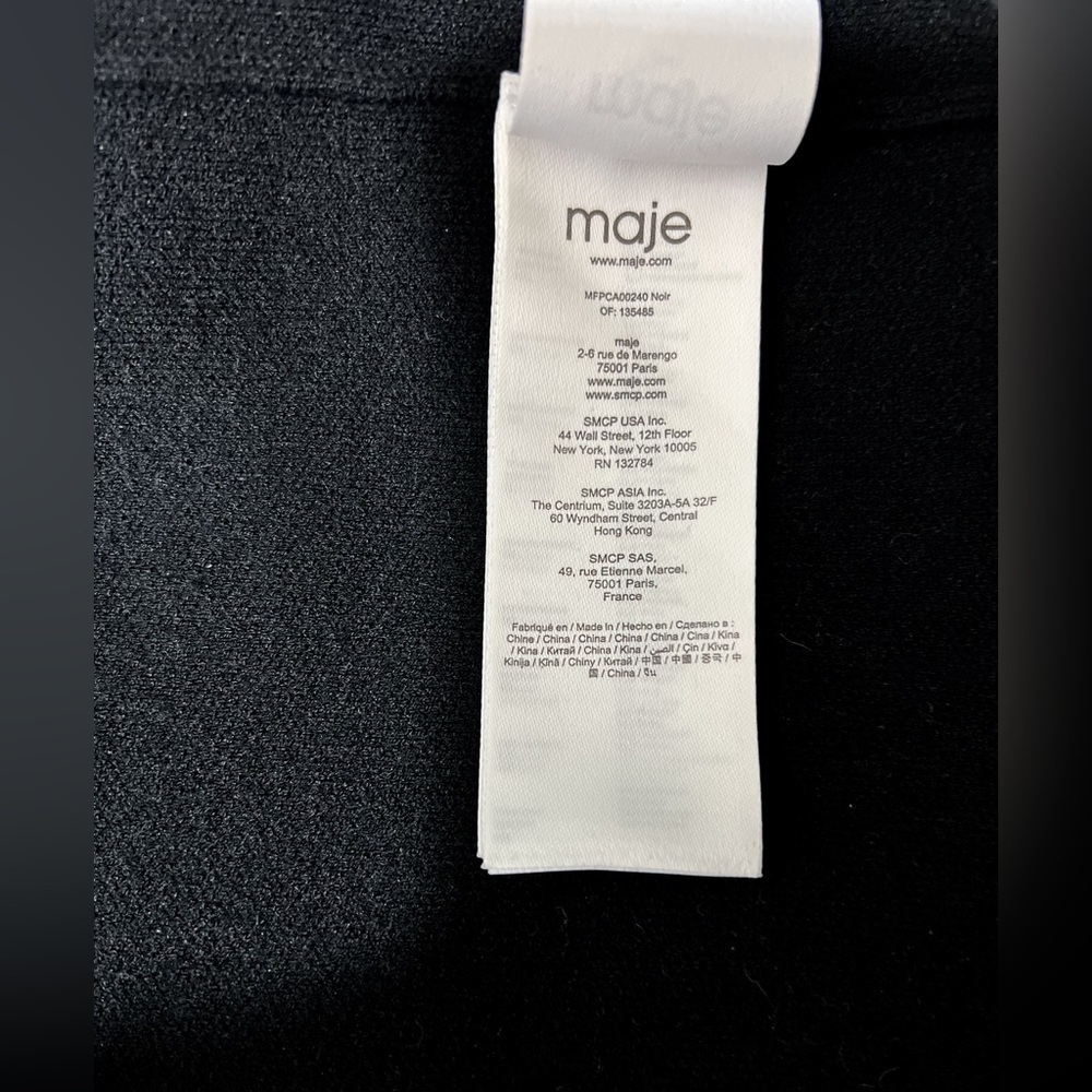 MAJE Knitted Eyelet Black Oversized Over Shirt with Silver Hardware Size: 2 - Picture 8 of 11